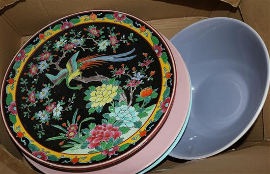 Doulton jardinere & ceramic plates(-)